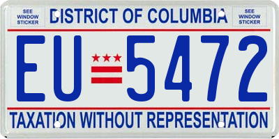 DC license plate EU5472