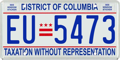 DC license plate EU5473