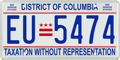 DC license plate EU5474