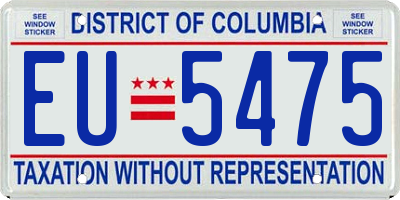 DC license plate EU5475