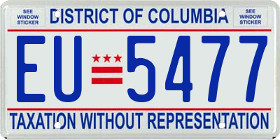 DC license plate EU5477