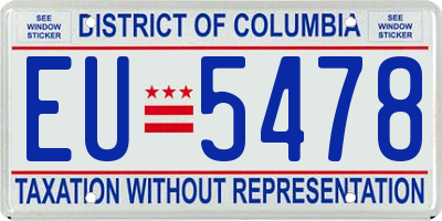 DC license plate EU5478