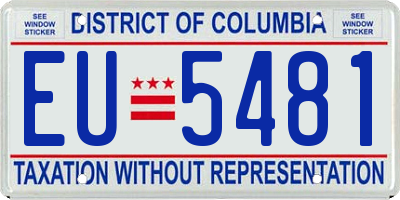 DC license plate EU5481