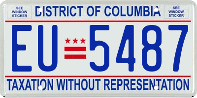 DC license plate EU5487