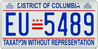 DC license plate EU5489