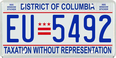 DC license plate EU5492