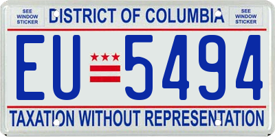 DC license plate EU5494
