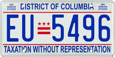 DC license plate EU5496
