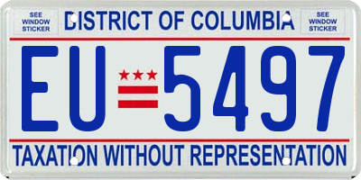 DC license plate EU5497