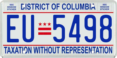 DC license plate EU5498