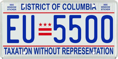 DC license plate EU5500