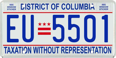 DC license plate EU5501