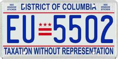 DC license plate EU5502