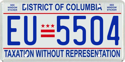 DC license plate EU5504