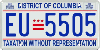 DC license plate EU5505