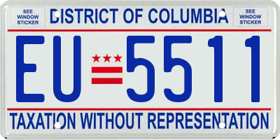 DC license plate EU5511