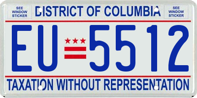 DC license plate EU5512