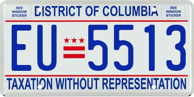 DC license plate EU5513