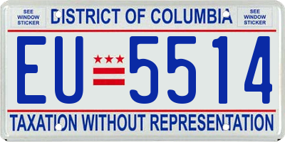 DC license plate EU5514