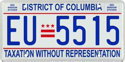 DC license plate EU5515