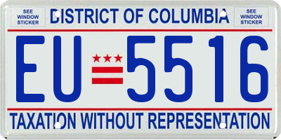 DC license plate EU5516