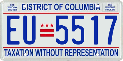 DC license plate EU5517