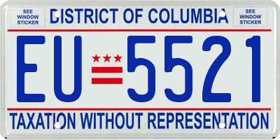 DC license plate EU5521