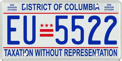 DC license plate EU5522