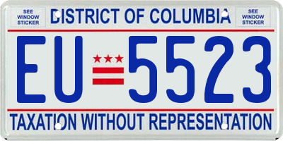 DC license plate EU5523
