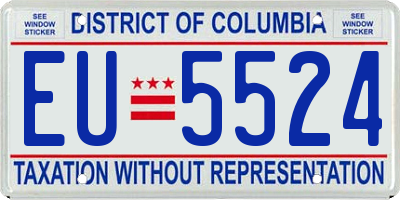 DC license plate EU5524