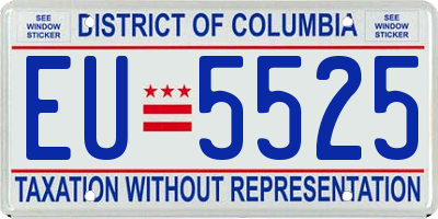 DC license plate EU5525