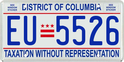 DC license plate EU5526
