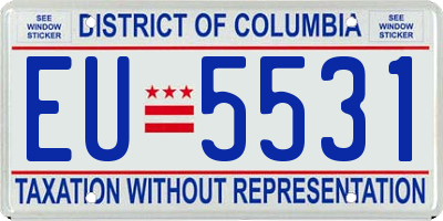 DC license plate EU5531
