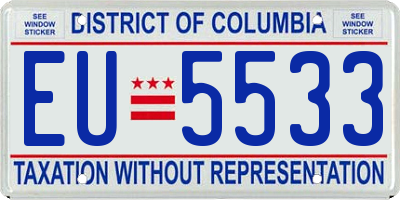 DC license plate EU5533