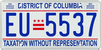 DC license plate EU5537