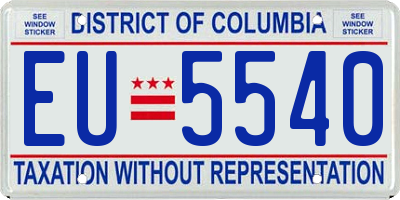 DC license plate EU5540