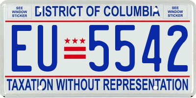 DC license plate EU5542