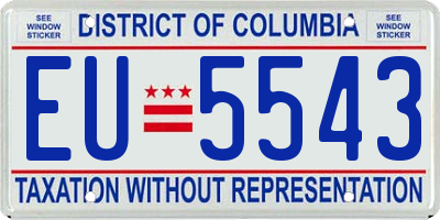 DC license plate EU5543
