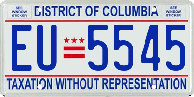 DC license plate EU5545