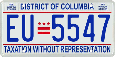 DC license plate EU5547