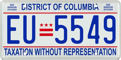 DC license plate EU5549