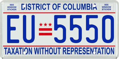 DC license plate EU5550