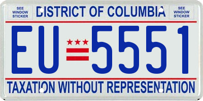 DC license plate EU5551
