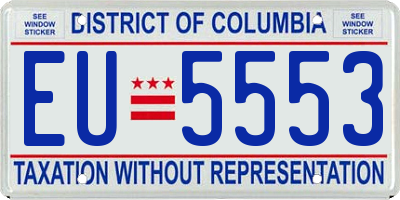 DC license plate EU5553
