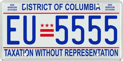 DC license plate EU5555