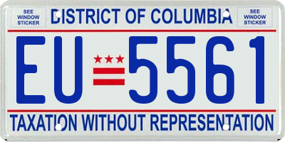 DC license plate EU5561