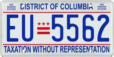 DC license plate EU5562