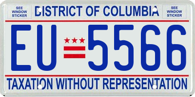 DC license plate EU5566