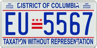 DC license plate EU5567