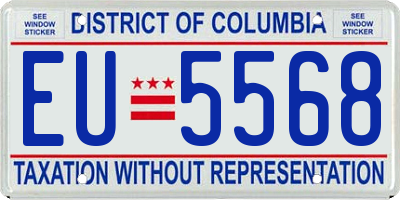 DC license plate EU5568